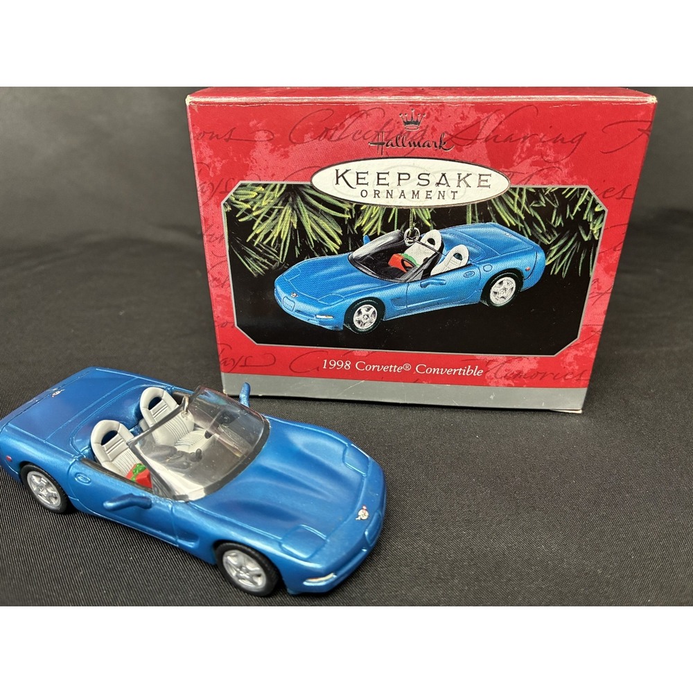 Hallmark Keepsake 1998 Corvette Convertible Ornament Blue QX6416 Vintage